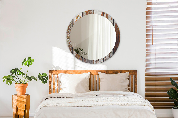 Espejo ścienne decorativo redondo Madera oscura de época