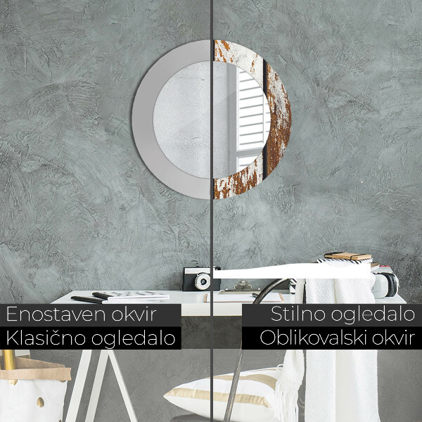 Espejo ścienne decorativo redondo Madera oscura de época