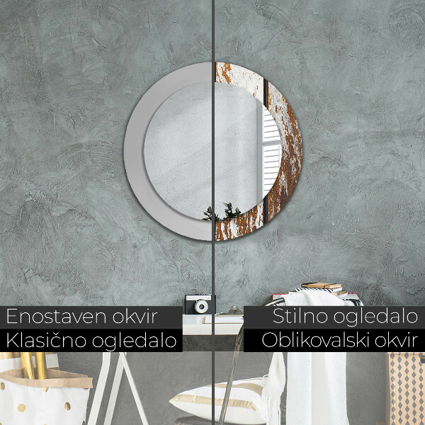 Espejo ścienne decorativo redondo Madera oscura de época