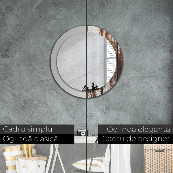 Espejo ścienne decorativo redondo Madera oscura de época