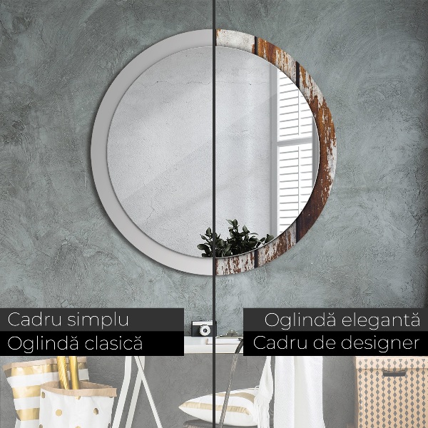 Espejo ścienne decorativo redondo Madera oscura de época