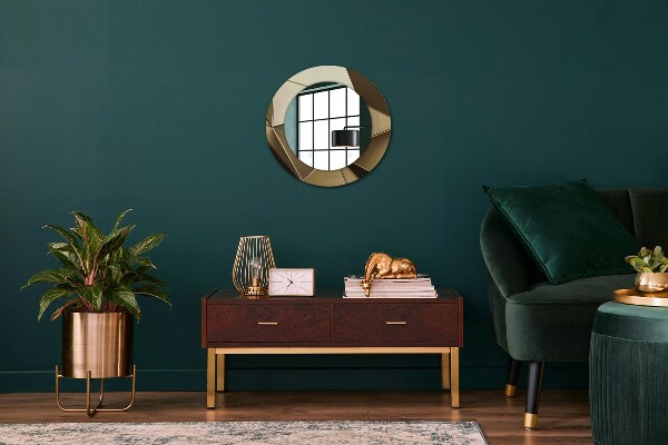 Espejo redondo marco con estampado decorativo Abstracción moderna