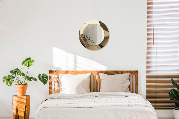 Espejo redondo marco con estampado decorativo Abstracción moderna