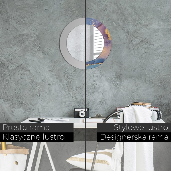 Espejo redondo impreso decorativo redondo Piedra de mármol