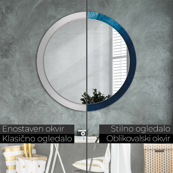 Espejo redondo marco con estampado decorativo Arte abstracto