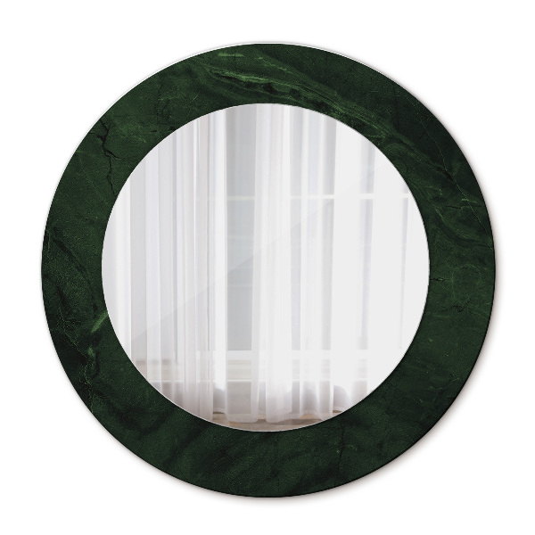 Espejo redondo con decoración Mármol verde