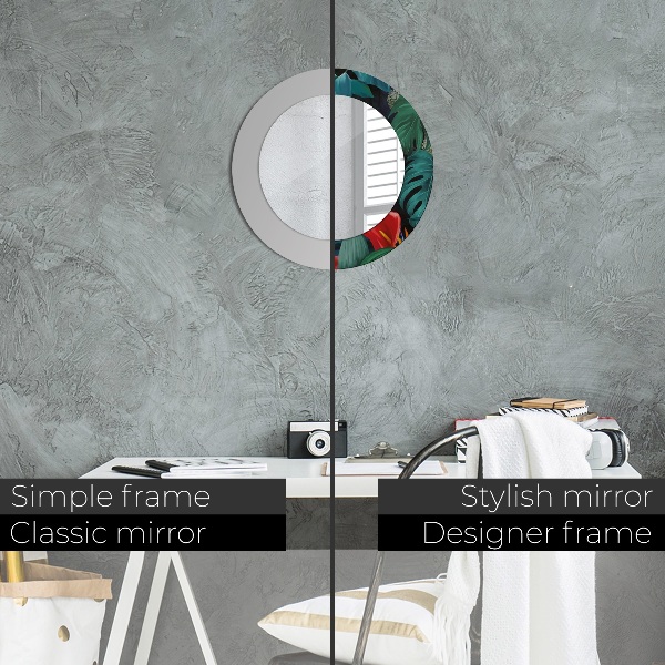 Espejo redondo con decoración Bosque en la selva