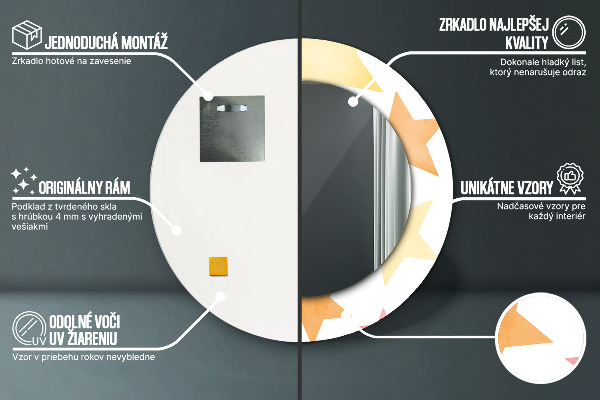 Espejo ścienne decorativo redondo Estrellas pastel