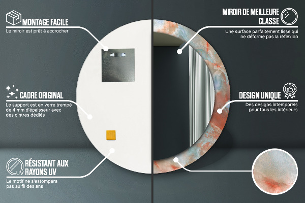 Espejo redondo marco estampado Mármoles de ónix