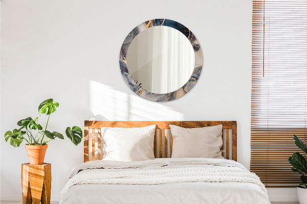 Espejo redondo marco con estampado decorativo Fluido abstracto