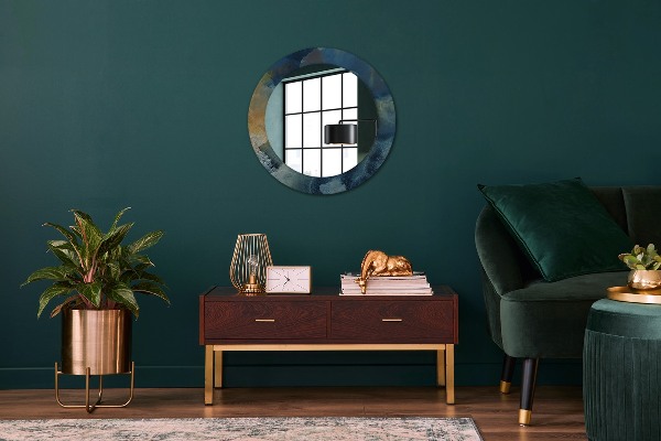 Espejo redondo con decoración Mármol de ónix