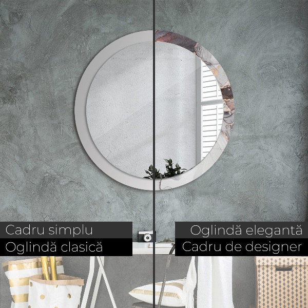 Espejo redondo con decoración Líquido abstracto