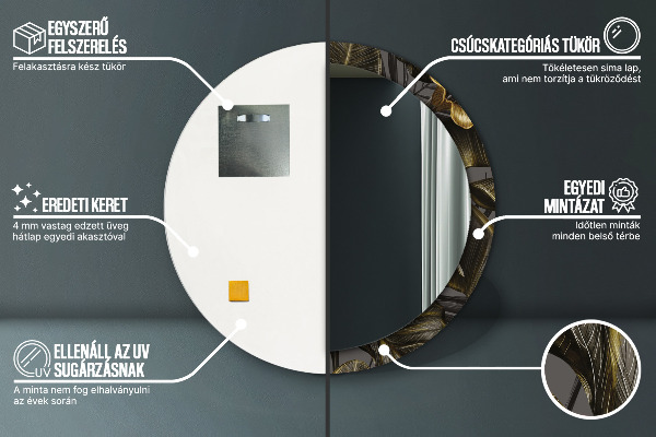 Espejo redondo impreso decorativo redondo Flores hibiscus