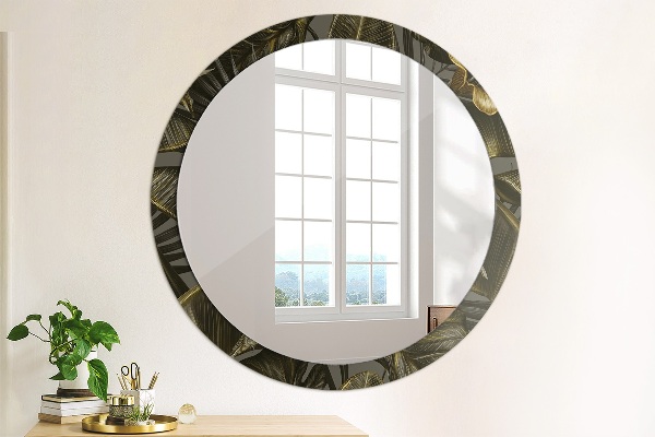 Espejo redondo impreso decorativo redondo Flores hibiscus