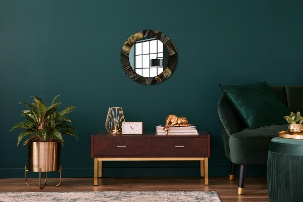 Espejo redondo impreso decorativo redondo Flores hibiscus