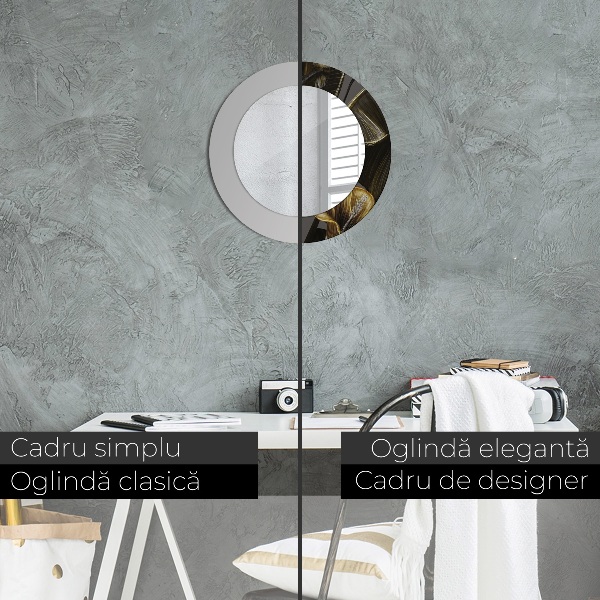 Espejo redondo impreso decorativo redondo Flores hibiscus