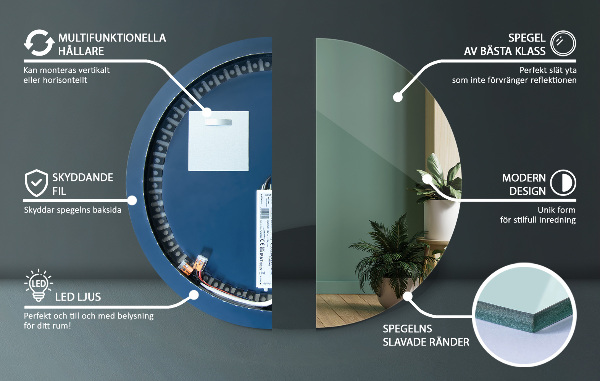 Espejo redondo Ccon LED fi 70 cm