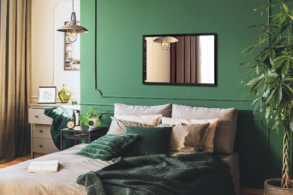 Espejo rectangular negro cuarto de baño 80x60 cm