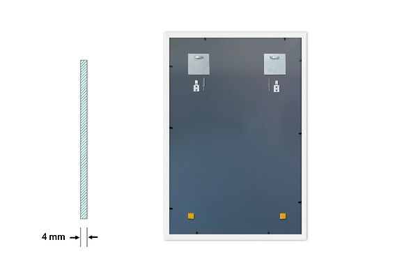 Espejo rectangular cuarto de baño marco blanco 80x60 cm