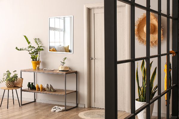 Espejo rectangular dormitorio con marco blanco 60x40 cm