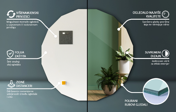  Espejo poliedro complemento moderno 100x100 cm