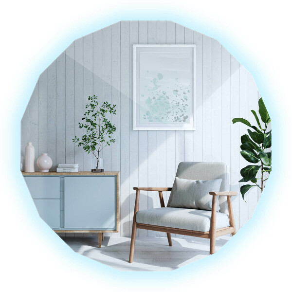 Espejo poligonal LED 50x50 cm