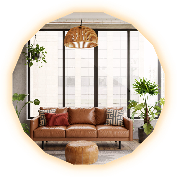 Espejo poligonal LED 80x80 cm