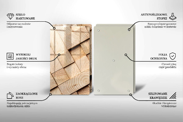 Protector pared cocina Cuadrados de madera