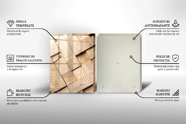 Protector pared cocina Cuadrados de madera