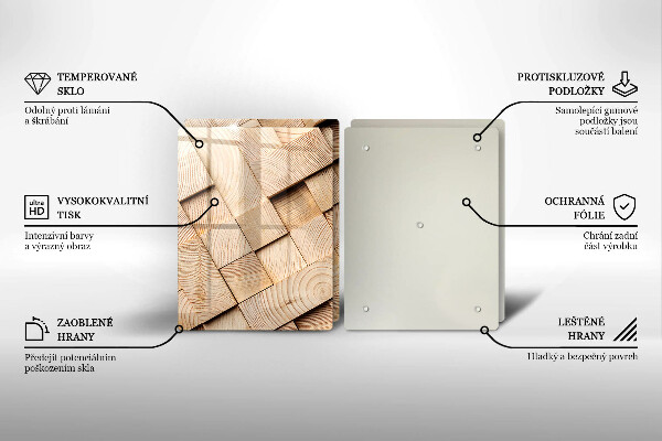 Protector pared cocina Cuadrados de madera