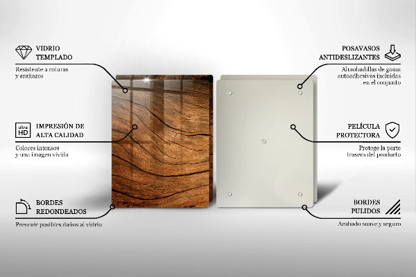 Protector pared cocina Textura de tablero de madera