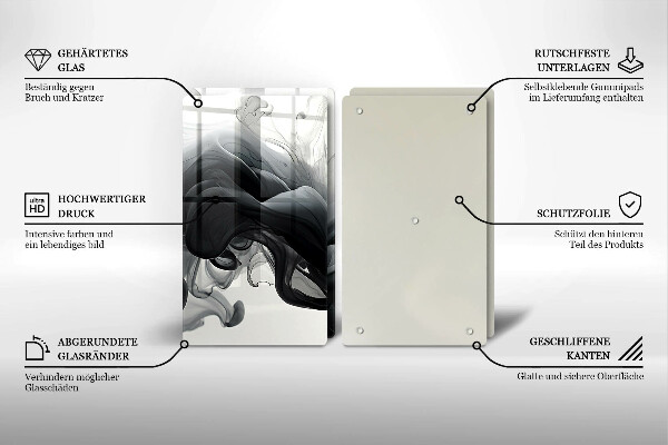 Protector pared cocina Abstracción de humo negro