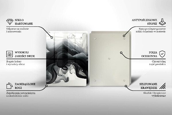 Protector pared cocina Abstracción de humo negro