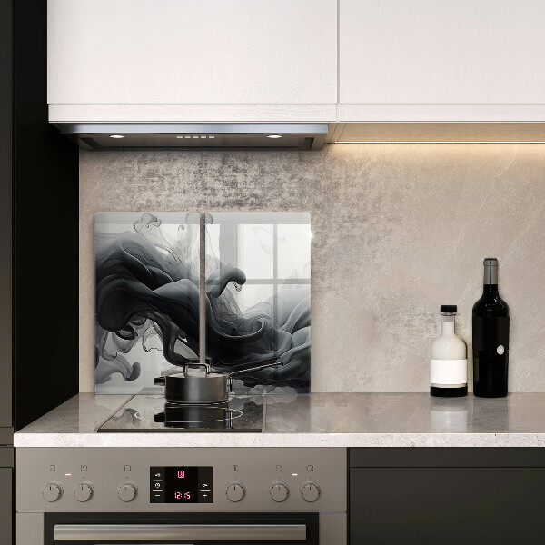 Protector pared cocina Abstracción de humo negro