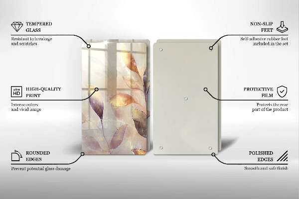 Protector pared cocina Hojas boho pintadas