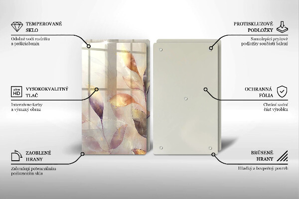 Protector pared cocina Hojas boho pintadas