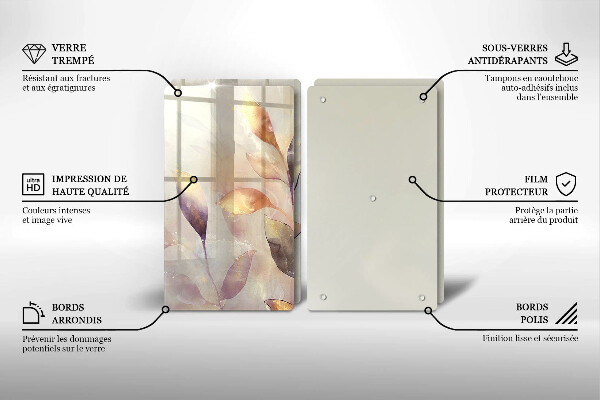 Protector pared cocina Hojas boho pintadas