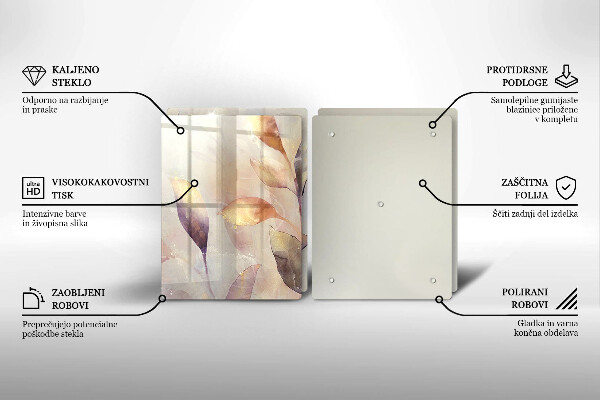 Protector pared cocina Hojas boho pintadas