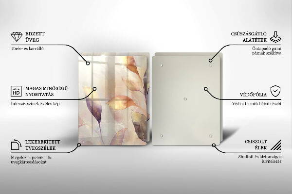 Protector pared cocina Hojas boho pintadas