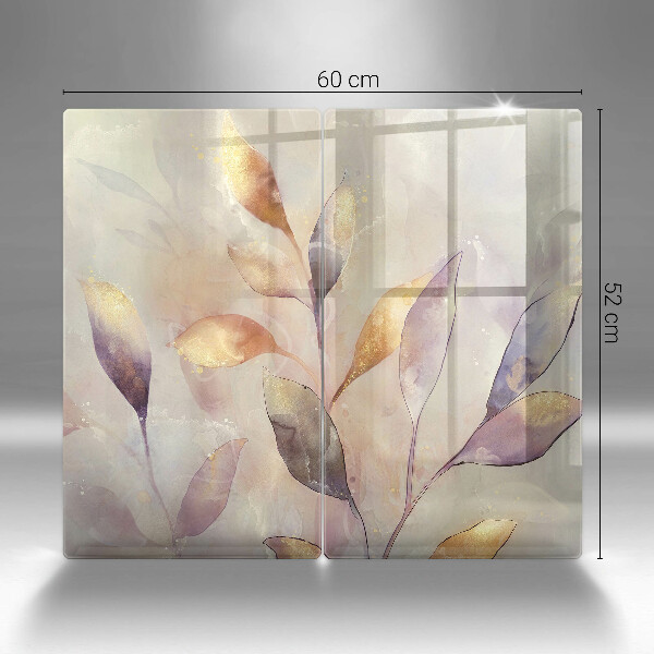 Protector pared cocina Hojas boho pintadas