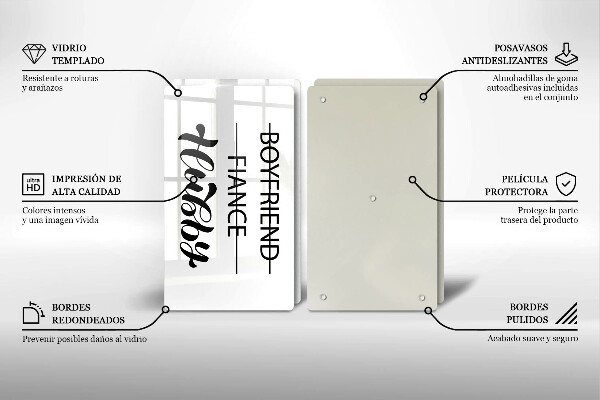 Protector pared cocina Inscripción frase patrón.