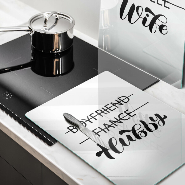 Protector pared cocina Inscripción frase patrón.