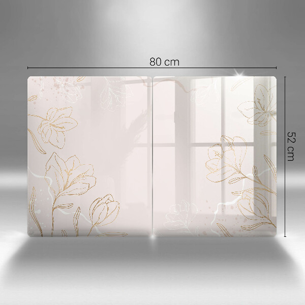 Protector pared cocina Contornos de flores