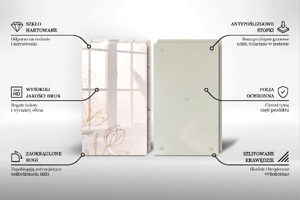 Protector pared cocina Contornos de flores