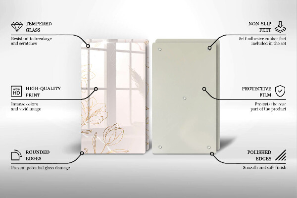 Protector pared cocina Contornos de flores