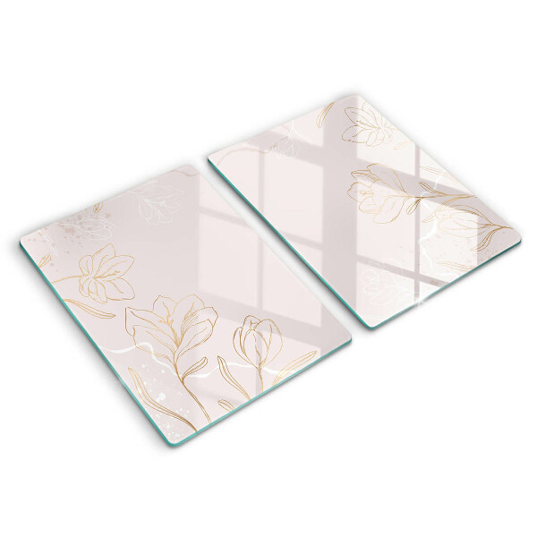 Protector pared cocina Contornos de flores