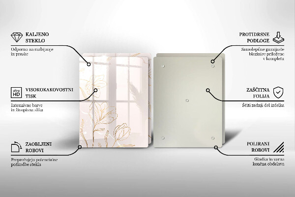 Protector pared cocina Contornos de flores