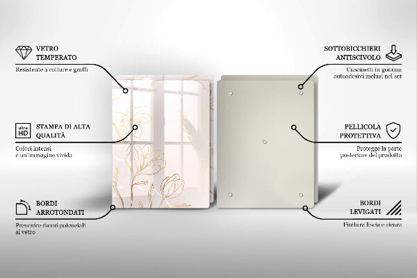 Protector pared cocina Contornos de flores