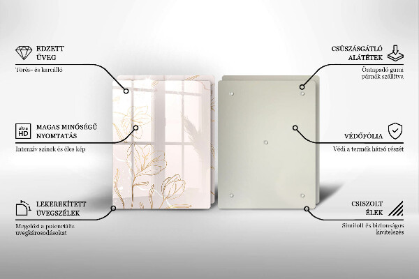 Protector pared cocina Contornos de flores