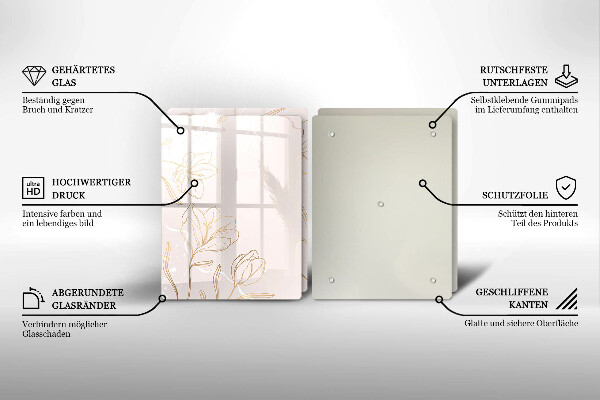 Protector pared cocina Contornos de flores